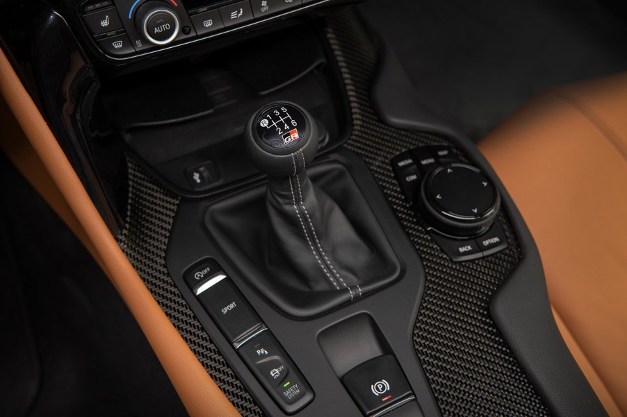 Alcantara 200 gram gear shifter inside the A91-MT limited edition manual transmission Toyota Supra