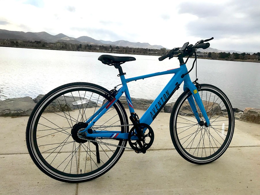 Aventon Soltera overall shot next to a lake