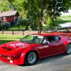 A red De Tomaso Pantera GT5 Parked