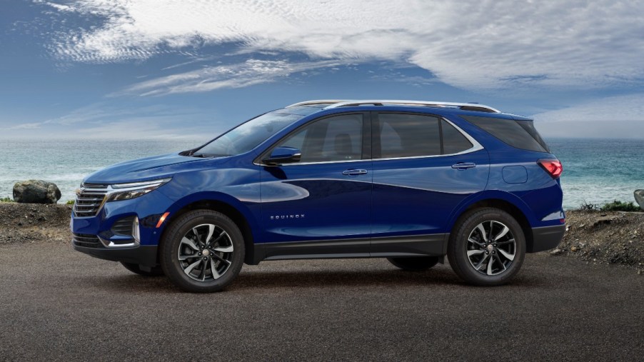 Side view of Blue Glow Metallic 2022 Chevy Equinox