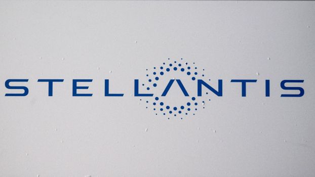 The Stellantis logo taken after the merger between Fiat and Peugeot