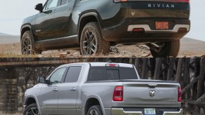 Comparing the 2022 Rivian R1T electric truck to the 2022 Ram 1500 pickup truck