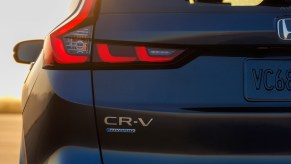 A teaser image showing the back of the 2023 Honda CR-V