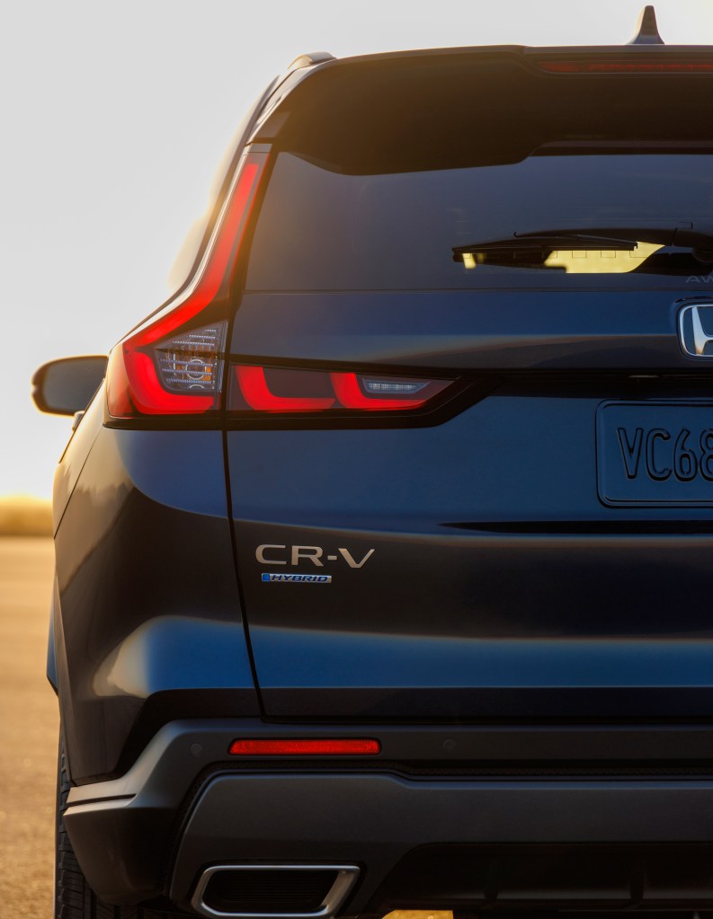 A teaser image showing the back of the 2023 Honda CR-V