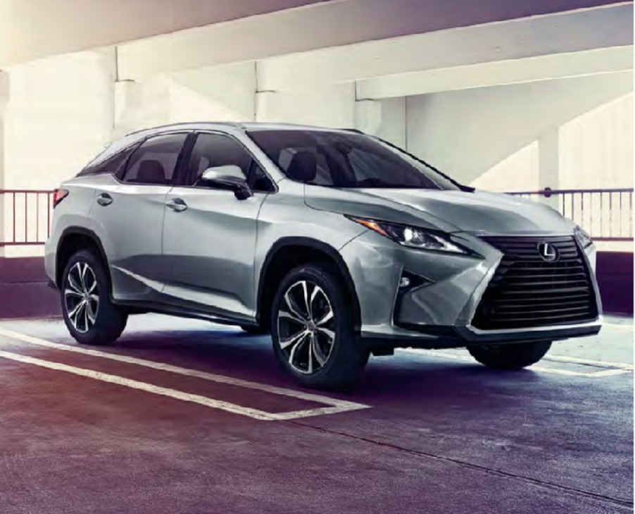 A silver 2016 Lexus RX in a parking garage.