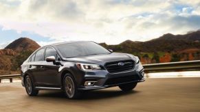 The 2018 Subaru Legacy midsize sedan in Sport Gray