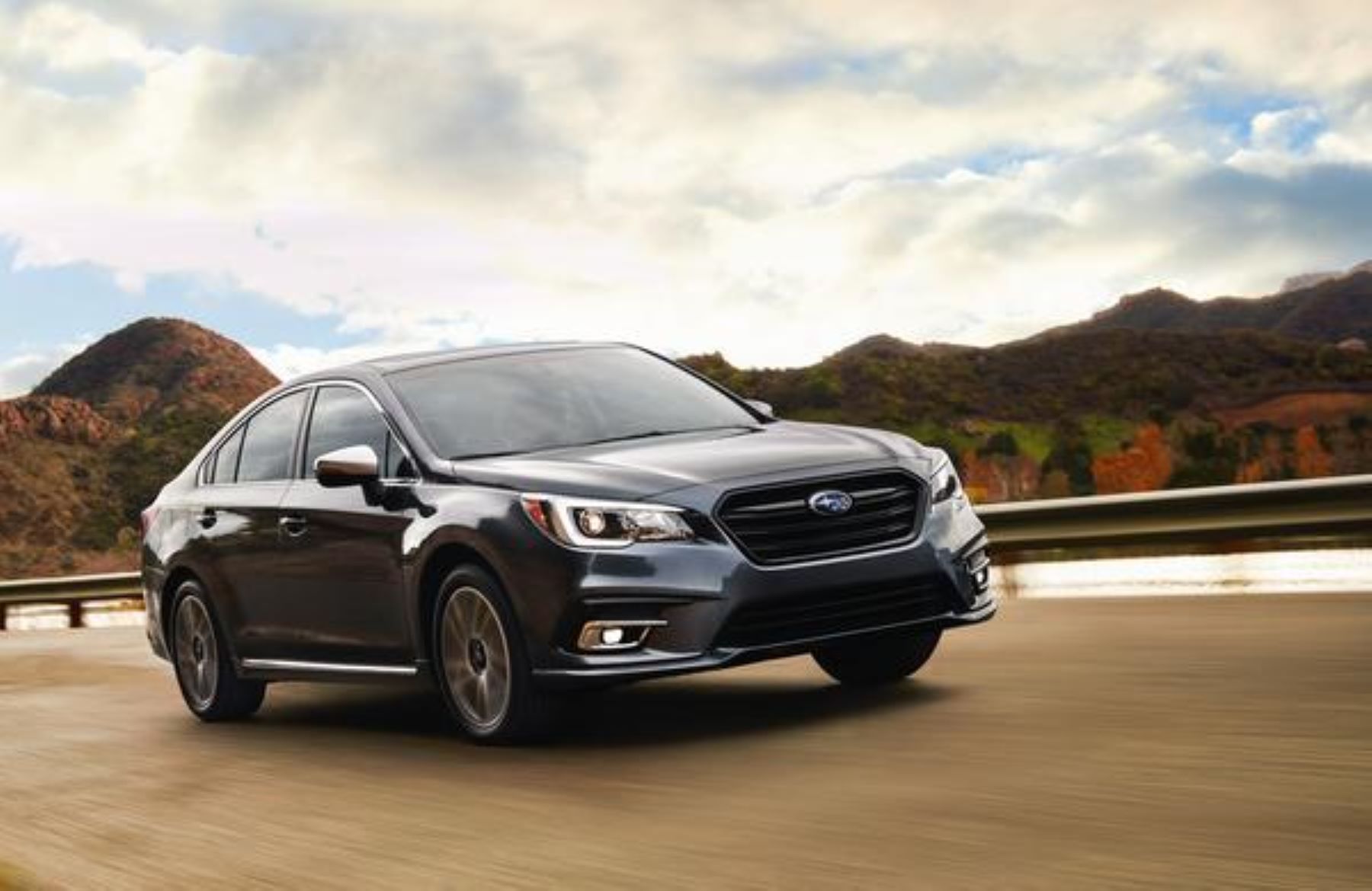 The 2018 Subaru Legacy midsize sedan in Sport Gray