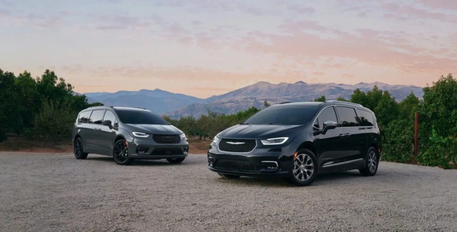 2 2022 Chrysler Pacifica minivans. The name will be used for an electric minivan coming soon.