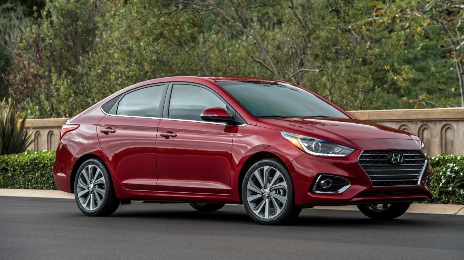 a red 2022 hyundai accent, which is one of the models affected by the recall