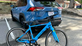 2022 Toyota RAV4 TRD with an Aventon Solterra bike next to it