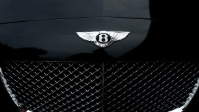 The grill of a Bentley automobile.