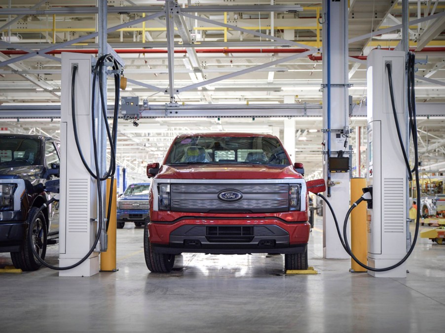 Charging the 2022 Ford F-150 Lightning electric truck