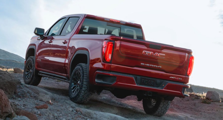 A red 2022 GMC Sierra 1500 AT4X