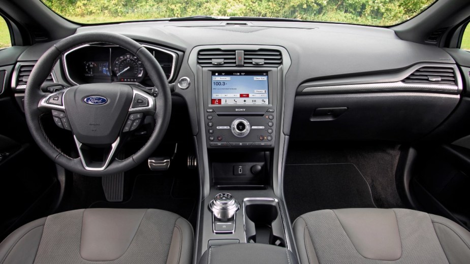 the comfortable and spacious interior of a 2017 ford fusion sport