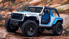 The all-new Jeep Magneto 4x4 EV concept in the desert of Utah.