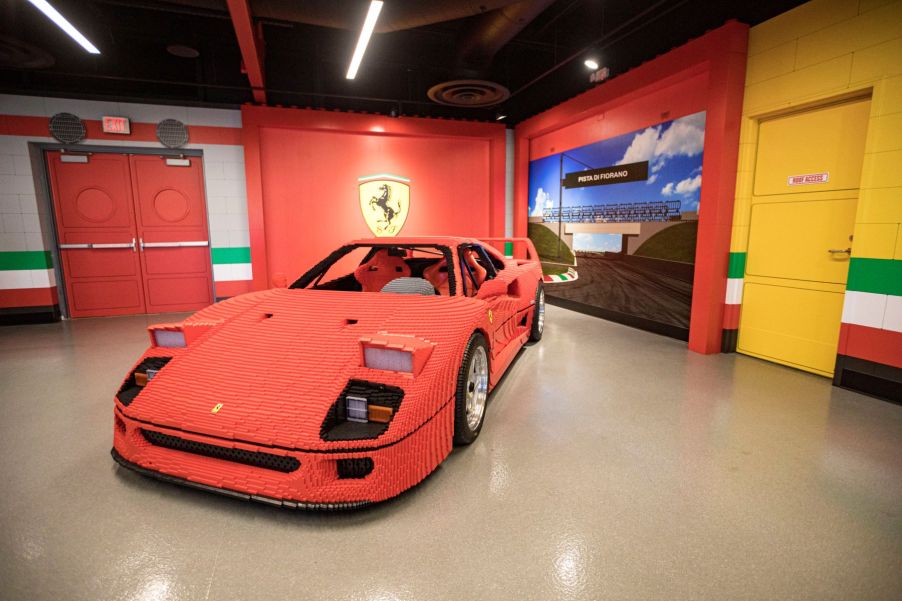 A Lego Ferrari F40 seen at LEGOLAND in Carlsbad, California