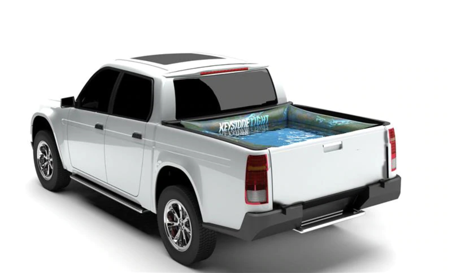 The Keystone Light pickup truck pool fits in many standard truck beds