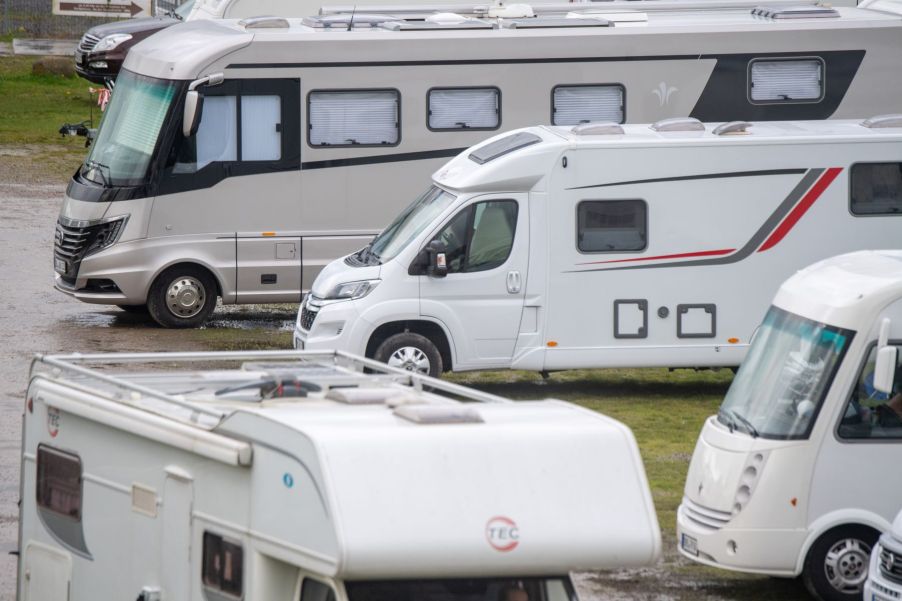 An RV motorhome site in Mecklenburg of Western Pomerania, Stralsund