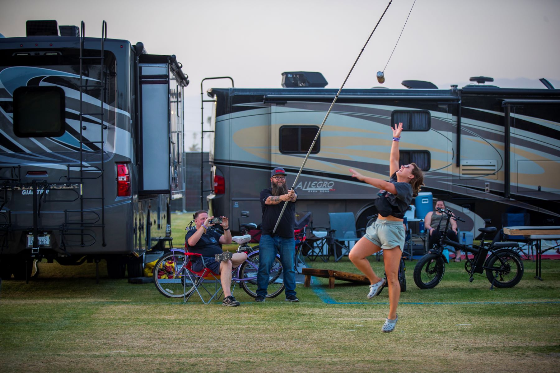 An RV park campground for those attending the Stagecoach Country Music Festival in Indio, California