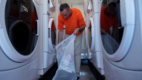 An RV laundry truck from Bayaud Enterprises for homeless individuals and those with disabilities