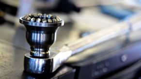 A shot of a NASCAR Cup Series torque wrench during a test run at the Charlotte Motor Speedway in Concord, North Carolina