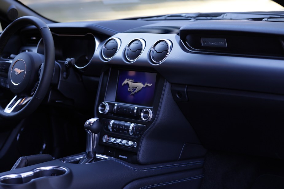 The interior of the S550 Ford Mustang.