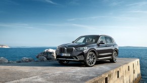 a 2022 BMW X3 on a dock