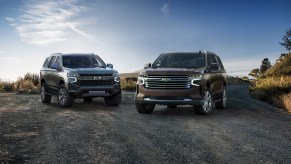 The large SUV model 2022 Chevrolet Tahoe Z71 and Suburban High Country