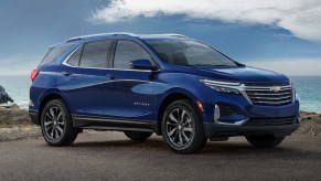 A blue 2022 Chevy Equinox. Should you buy a LT or LS trim level?