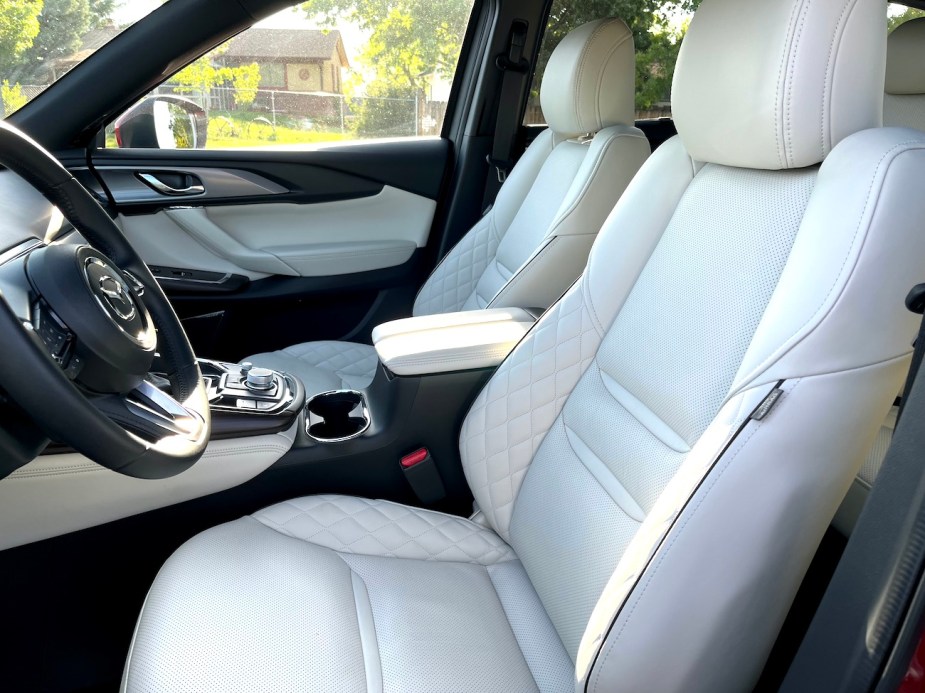 2022 Mazda CX-9 parchment-colored front seats