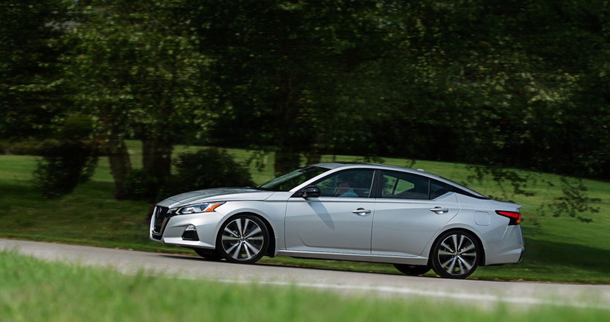 A silver 2022 Nissan Altima as one of the quietest cars available.