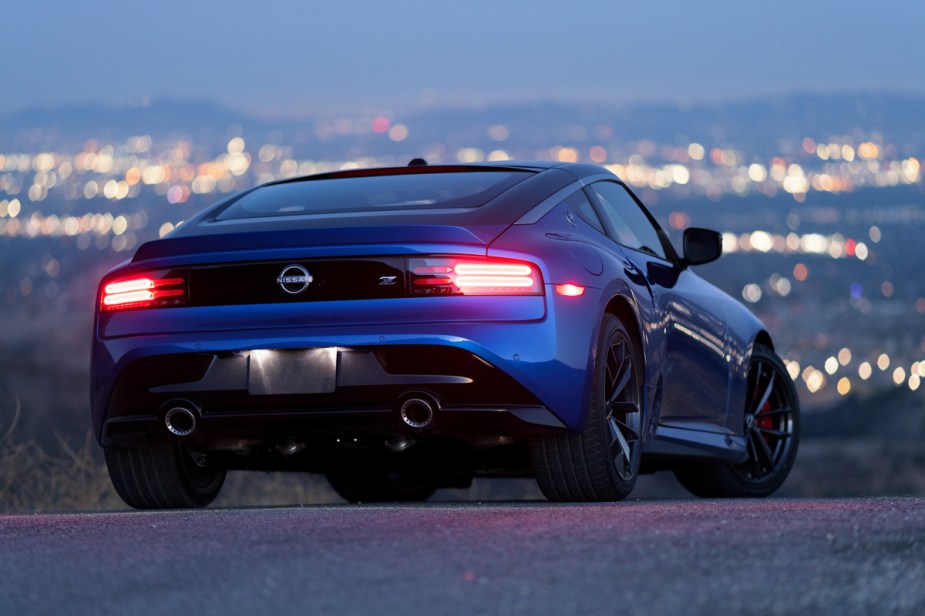 2023 Nissan Z rear shot in blue