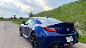 A 2023 Toyota GR86 on a backroad