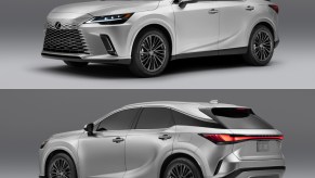 The 2023 Lexus RX SUV front and back end