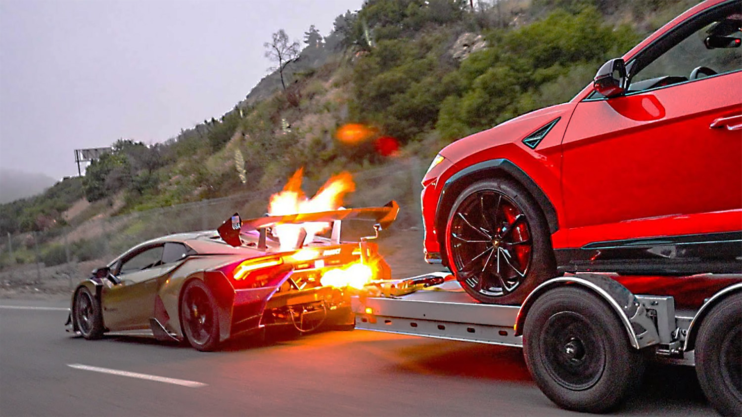 Alex Choi Twin-Turbo Lamborghini Huracan Super Trofeo Towing Urus