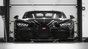 Bugatti Chiron Super Sport on Dyno, front end with daytime running lights on