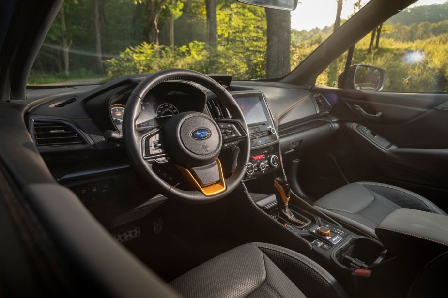 Dashboard and front seats in 2022 Subaru Forester