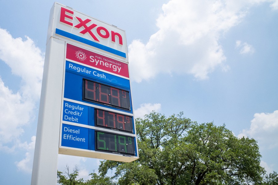 Gas prices at an Exon station exceeding $4 a gallon.