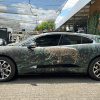 Jaguar I-Pace wrapped in jungle-themed vinyl