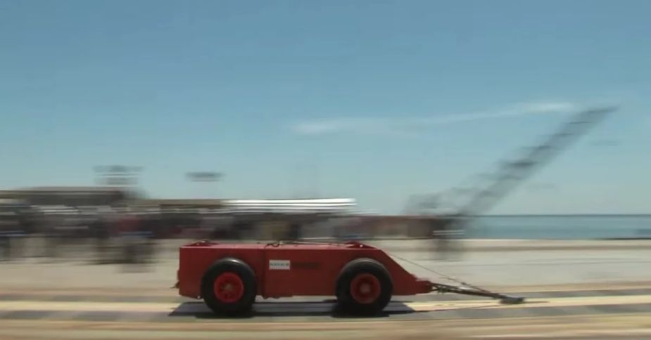 The specially-engineered "dead load" the navy uses to test its aircraft carriers' EMAL system.