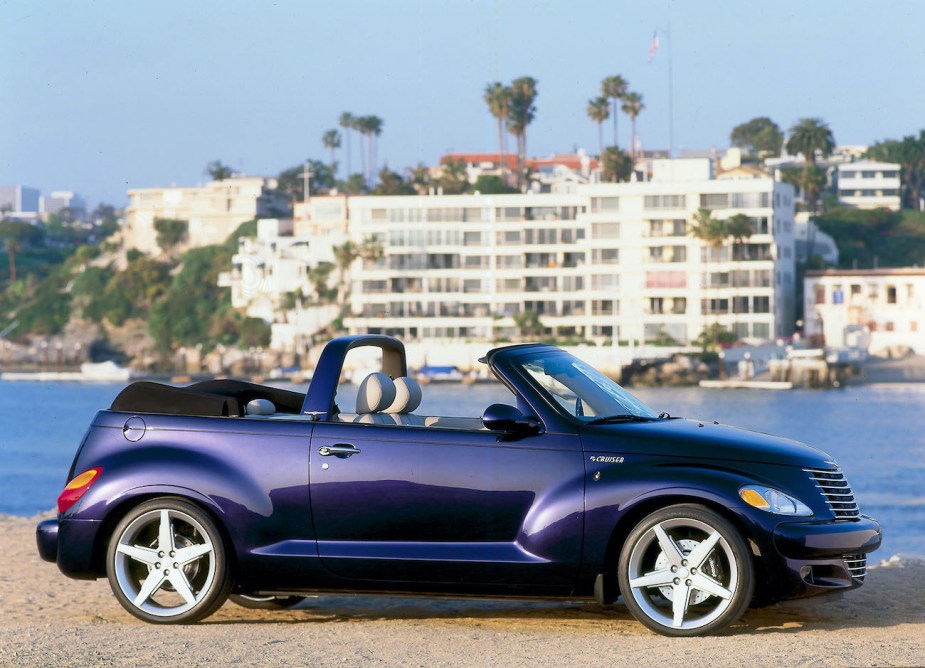 The Chrysler PT Cruiser convertible in blue.