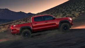 Side view of 2023 Toyota Tacoma, highlighting new small Toyota truck that could be better than Ford Maverick