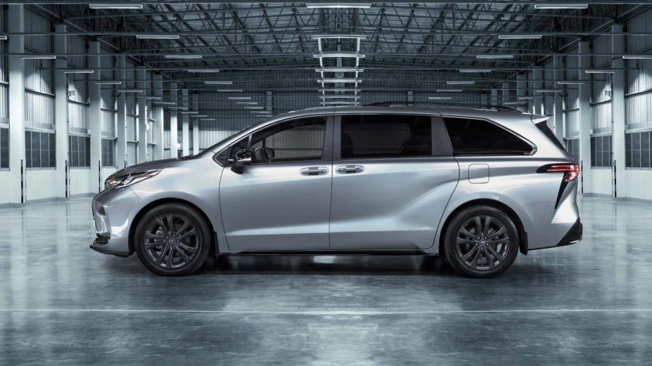 Side view of Celestial Silver 2023 Toyota Sienna