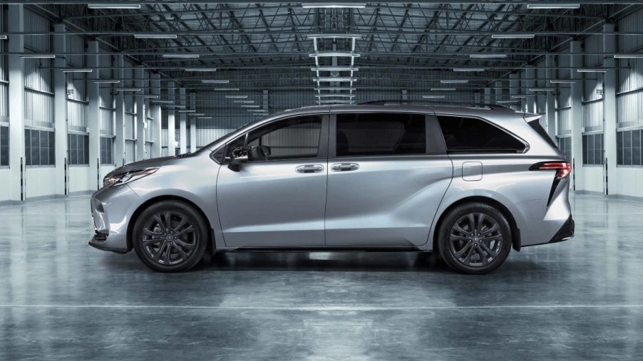 Side view of Celestial Silver 2023 Toyota Sienna minivan