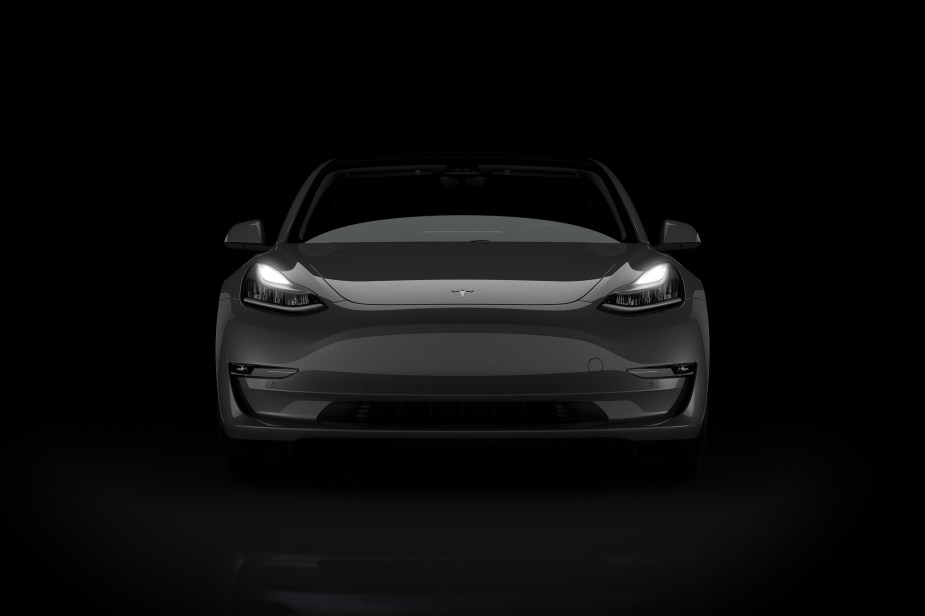 The Tesla Model 3, like this dark liveried example, is resistant to rolling over.