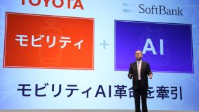 A Toyota Motor presentation on AI technology with Softbank called 'MONET'