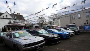 A used car lot that potentially has a car with a salvaged title.