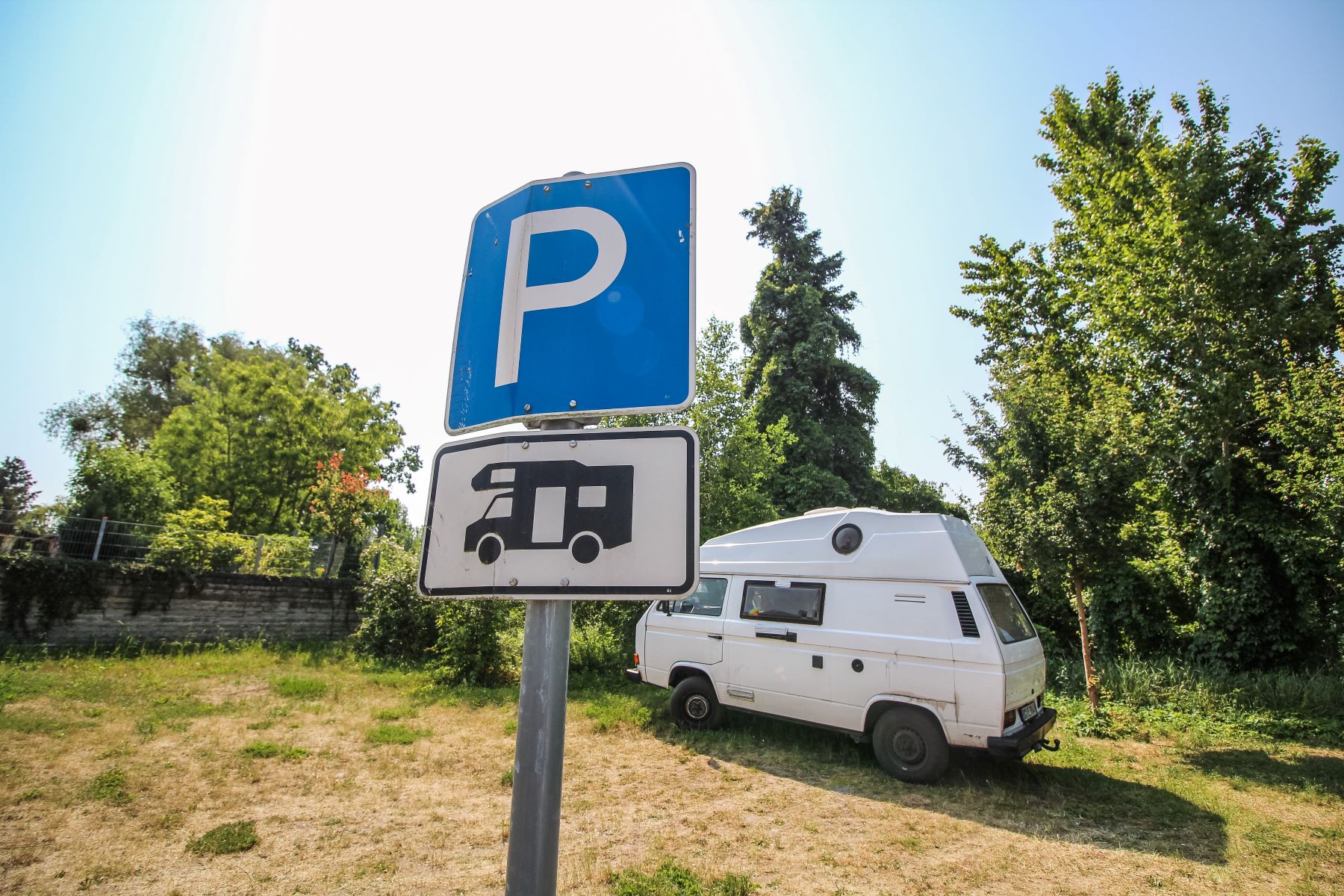 A Volkswagen Transporter T3 Westfalia RV camper van seen in Warnitz, Germany