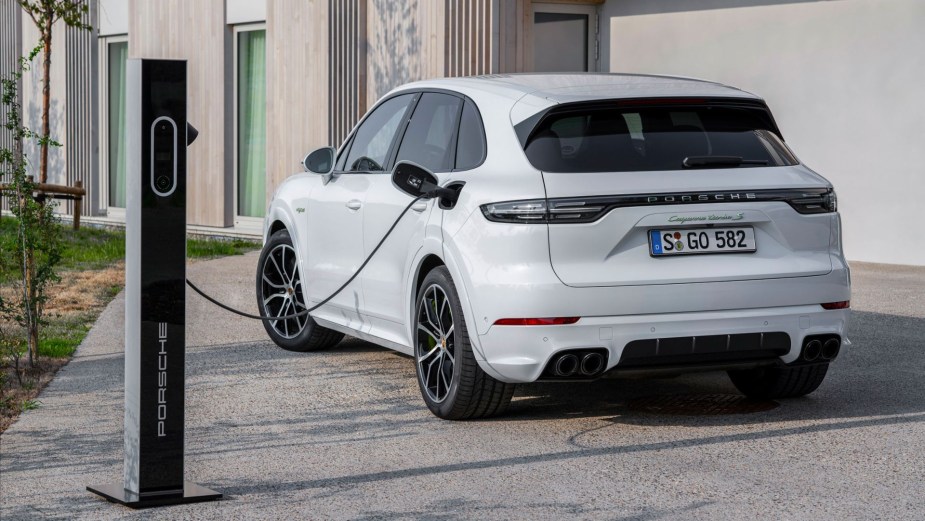 The Porsche Cayenne Turbo S E-Hybrid is the most powerful version of the Cayenne. 