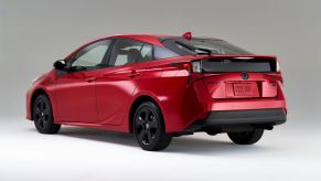 Red 2022 Toyota Prius classic hybrid hatchback